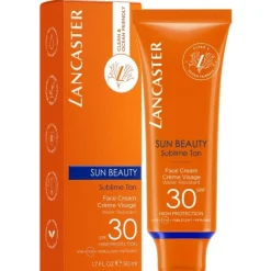 Protecteur Solaire>LANCASTER Sun Beauty                Crème Visage Velours Bronzage Lumineux SPF30