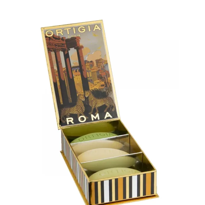 Coffret Parfum Homme|Coffret Parfum Femme>Ortigia Sicilia City Box Roma Coffret de 3 Savons Parfumés