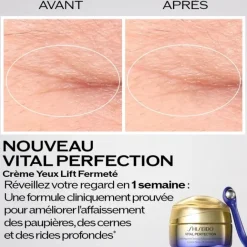 Soin Yeux & Lèvres>SHISEIDO Vital Perfection                Crème Yeux Lift Fermeté et Outil de Massage